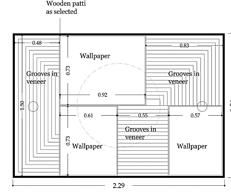 Mandir area ceiling detail drawing