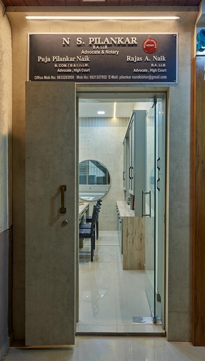 Lift lobby signage for the law office in Dombivli
