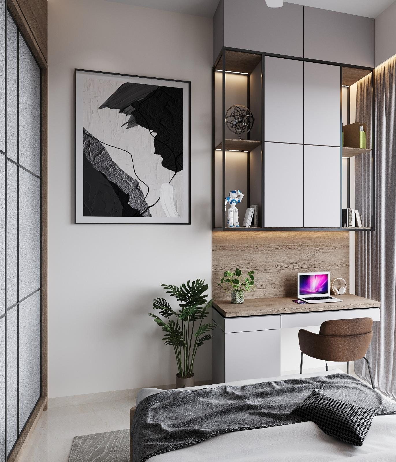 Mohite Residence dressing and study nook